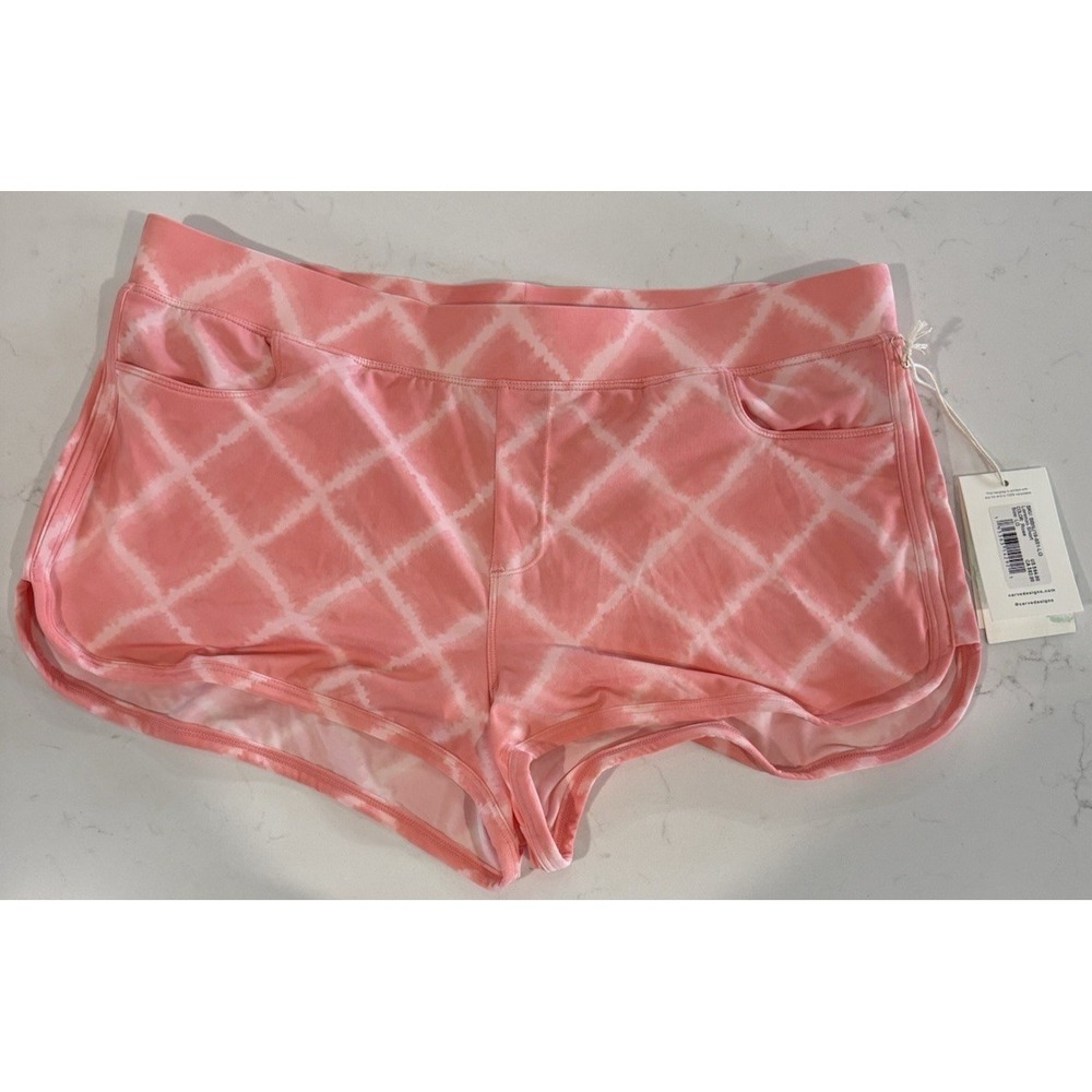 Carve Designs Women's Size Large Swim Shorts Rose Zip Pockets Lined Recycled NWT